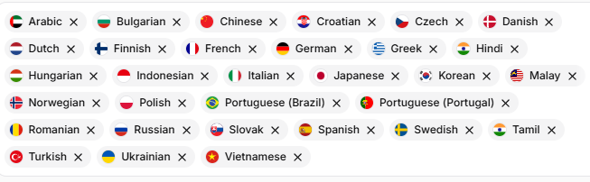 Supported Languages